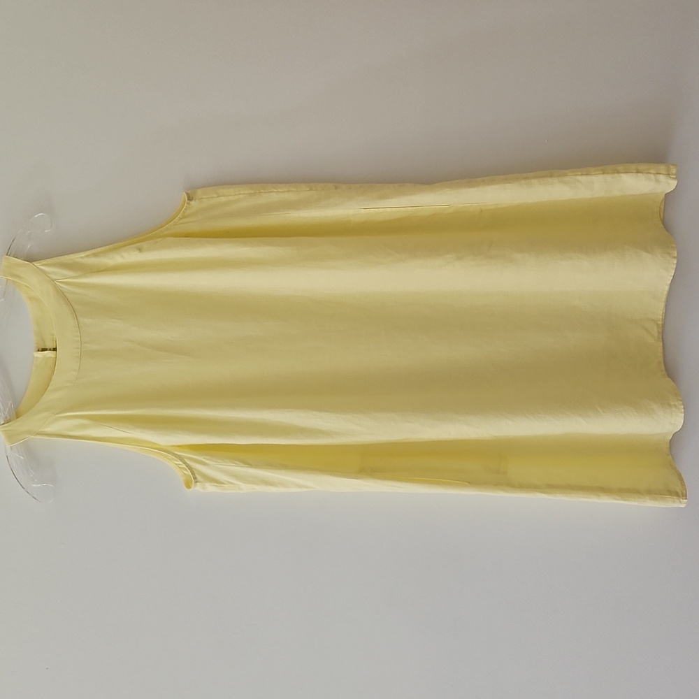 J Jill Love Linen butter-yellow linen midi dress with‎ pockets size large - Picture 14 of 14